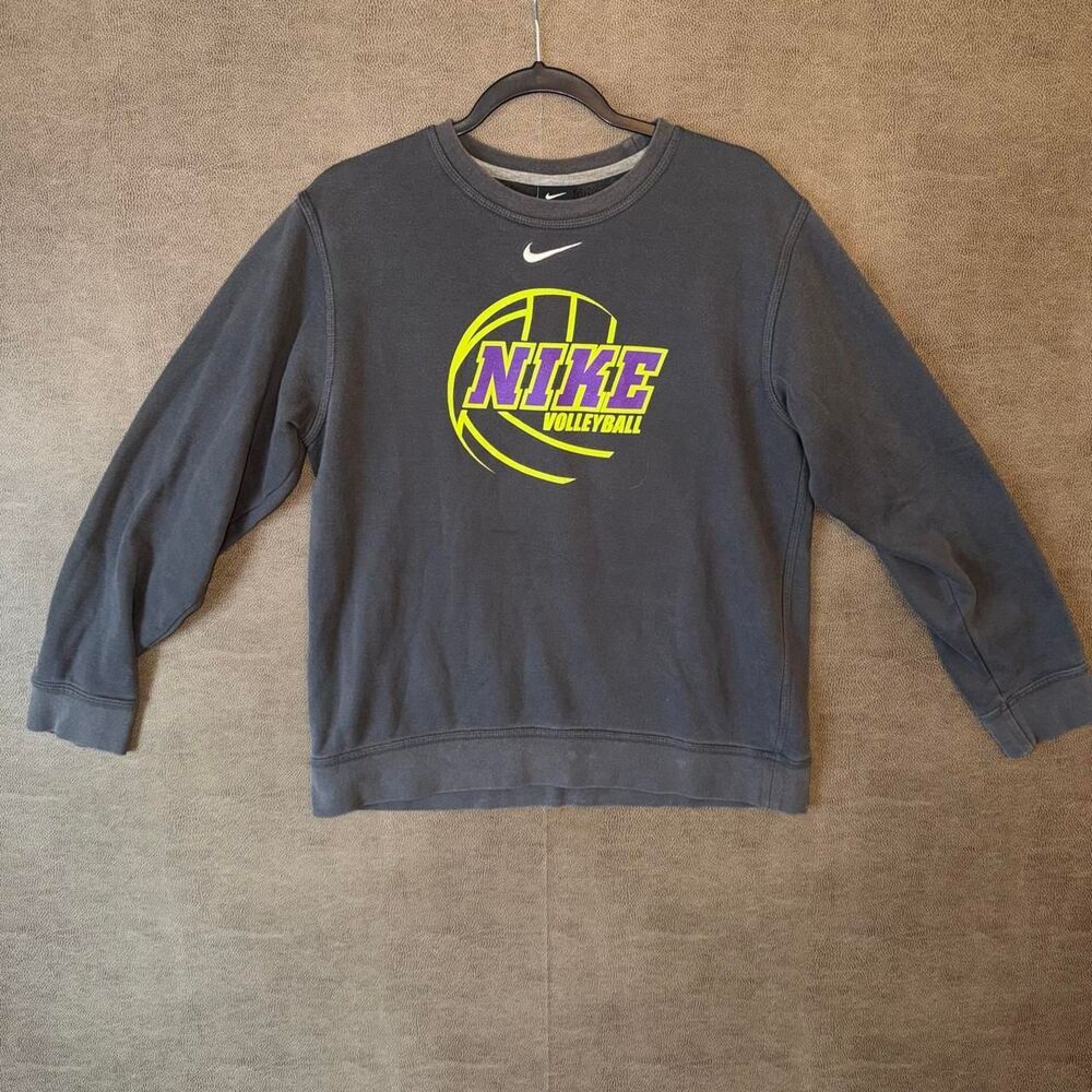 Y2K Nike Volleyball Crewneck Sweatshirt with yellow/purple Nike Volleyball logo